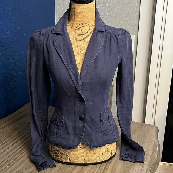 VTG Y2K JUICY COUTURE LINEN BLAZER 2 MADE IN USA - Picture 1 of 16